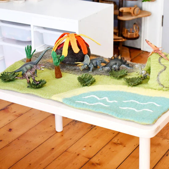 Dinosaur Land with Volcano Felt Playscape - Large