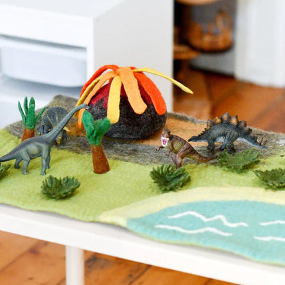 Dinosaur Land with Volcano Felt Playscape - Large