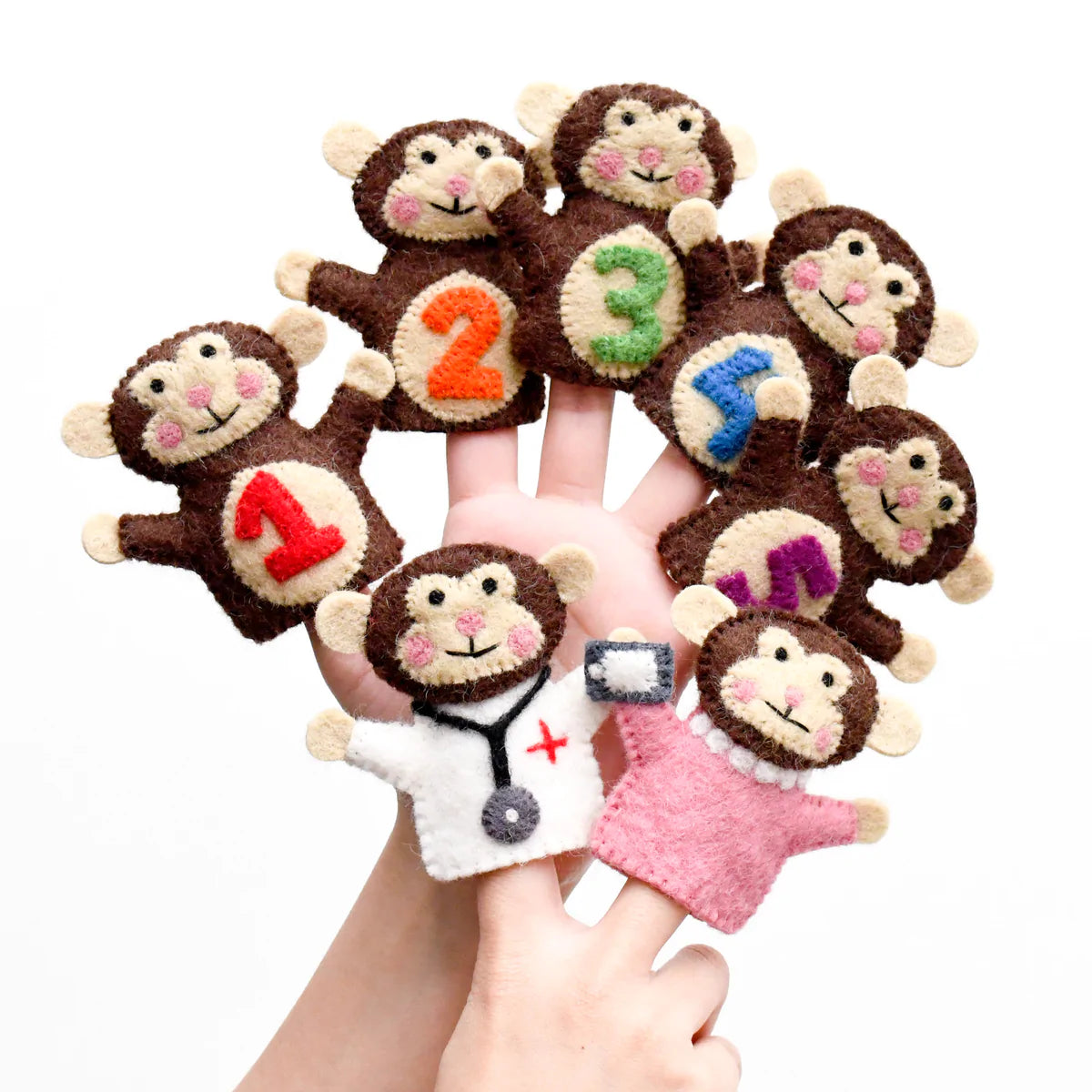 Five little monkeys, finger puppet se
