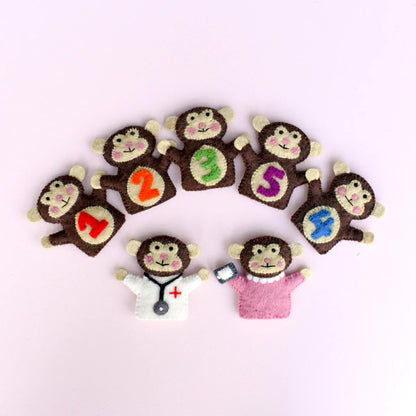 Five little monkeys, finger puppet se