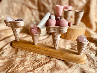 Wooden Ice-cream Cone Holder - 4 Hole BeadieBug