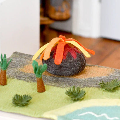 Dinosaur Land with Volcano Felt Playscape - Large