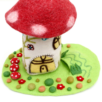 Fairy Toadstool Garden Felt Playscape - Small