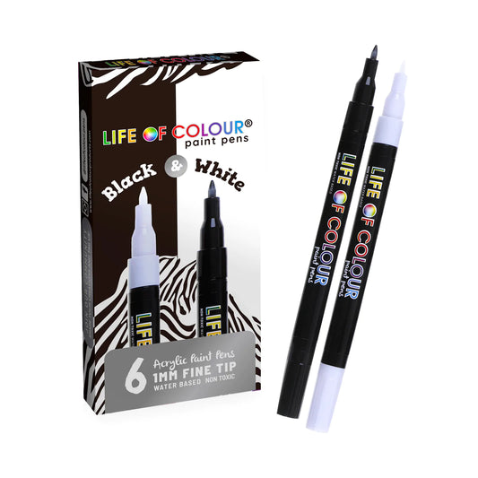 Black and White Fine Acrylic Paint Pens