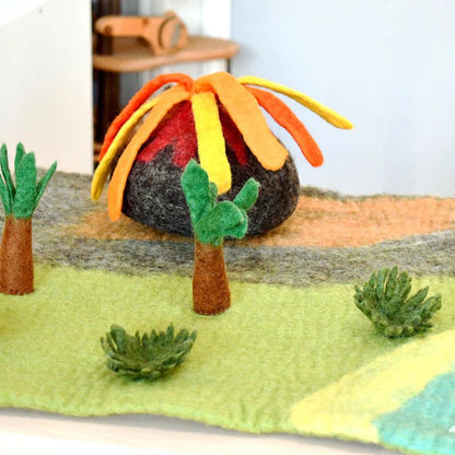 Dinosaur Land with Volcano Felt Playscape - Large