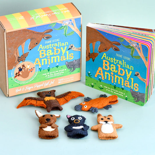 Australian Baby animals - Book and finger puppet set