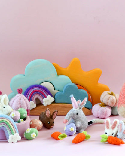Felt Polka Dot Eggs - Set of 6