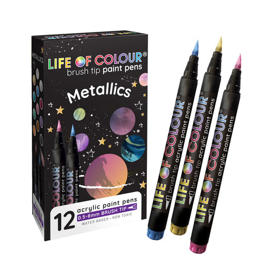 Metallic Acrylic Brush Pens
