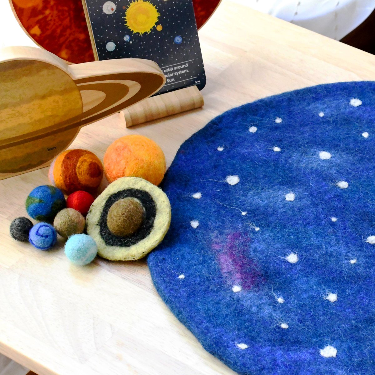 Solar System Outer Space Play Mat with Felt Planets