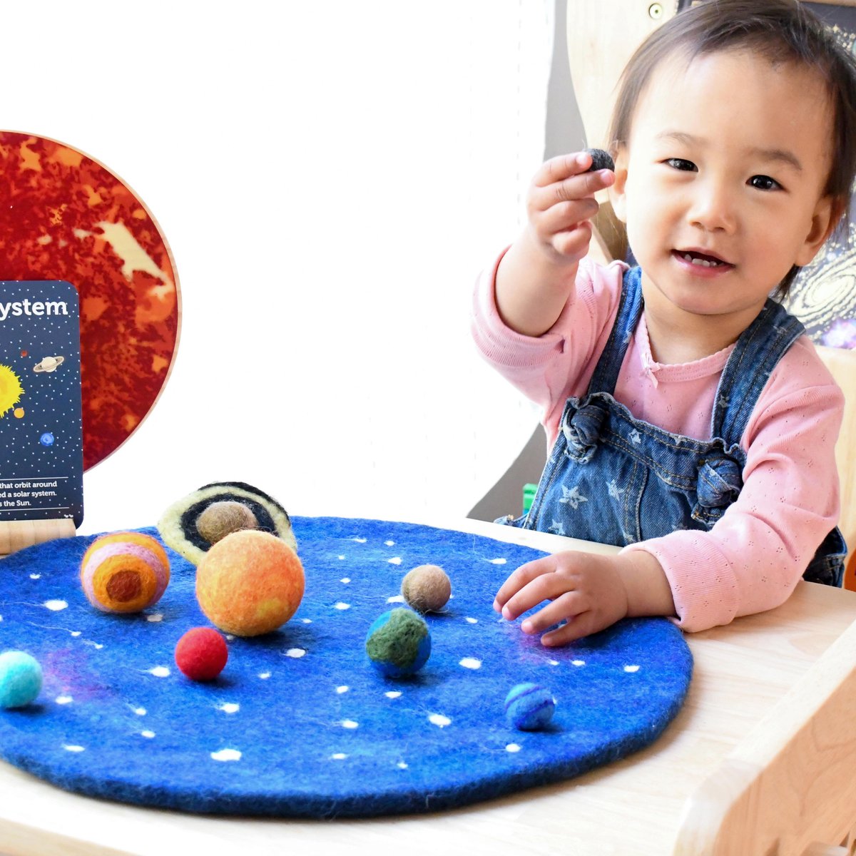 Solar System Outer Space Play Mat with Felt Planets