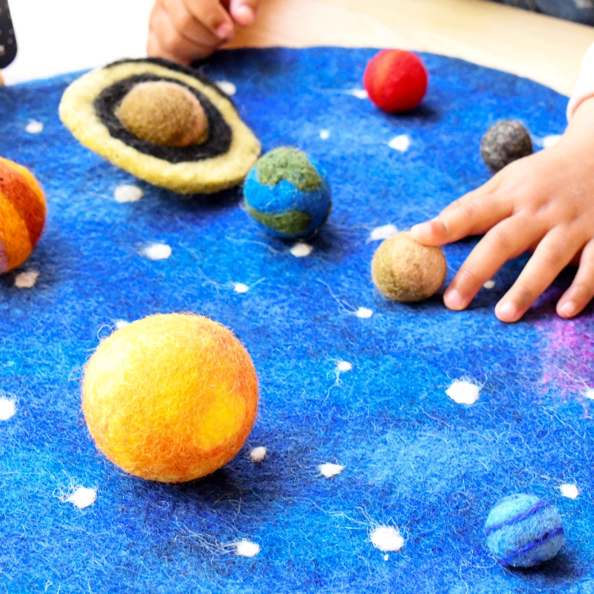 Solar System Outer Space Play Mat with Felt Planets