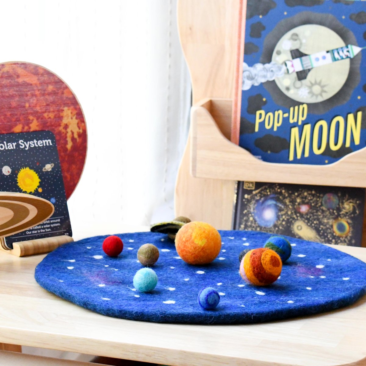 Solar System Outer Space Play Mat with Felt Planets