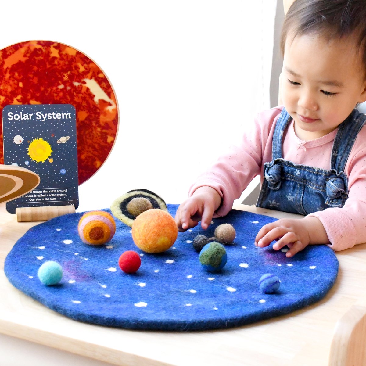 Solar System Outer Space Play Mat with Felt Planets