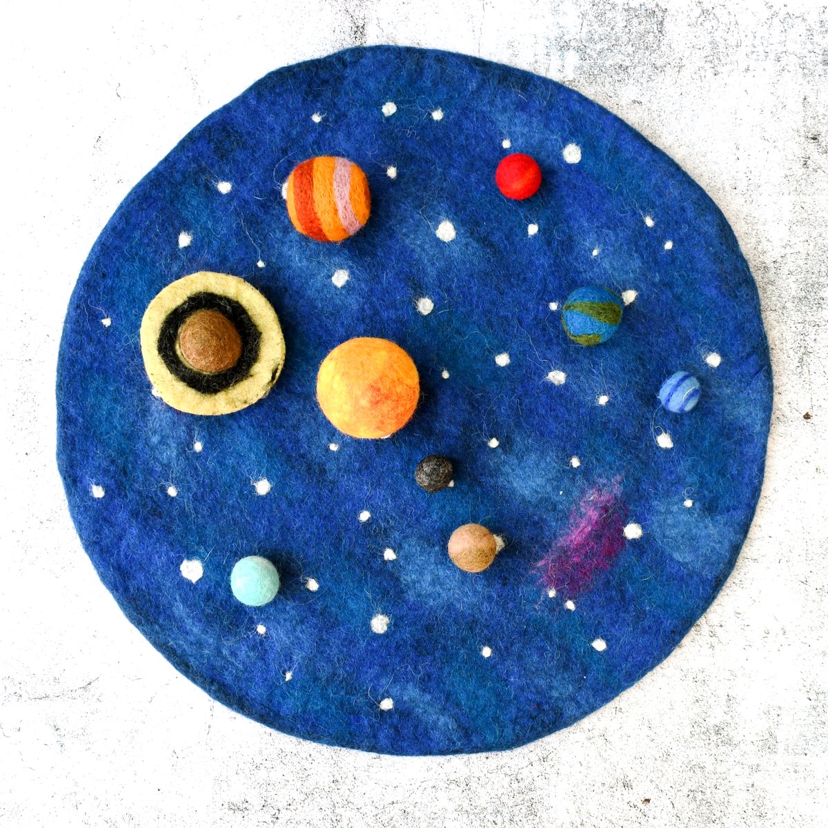 Solar System Outer Space Play Mat with Felt Planets